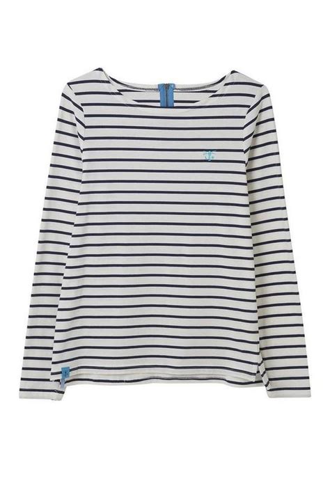 T Shirts Causeway Breton Top Long Sleeved Cotton Stretch Tee