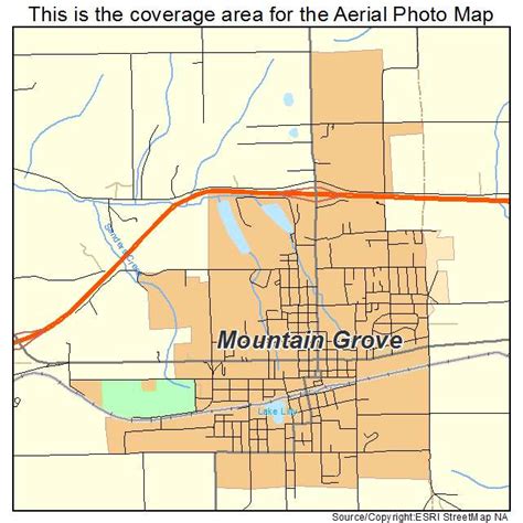 Aerial Photography Map of Mountain Grove, MO Missouri