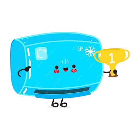 Premium Vector Cute Funny Conditioning Hold Gold Trophy Cup