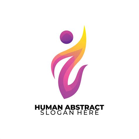 human abstract logo colorful gradient style  vector art  vecteezy