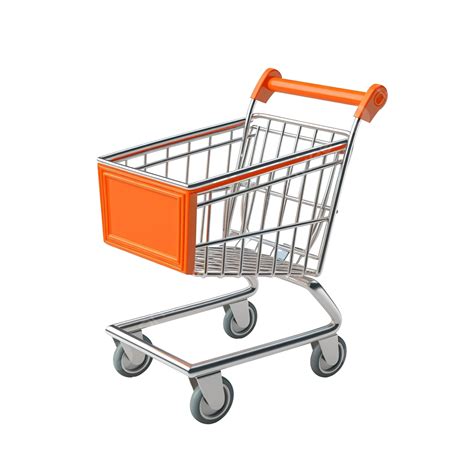 3d Shopping Cart With Empty Space Isolated Concept 3d Render