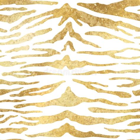 Gold Tiger Seamless Pattern Vector Golden Wild Animal Skin Textured