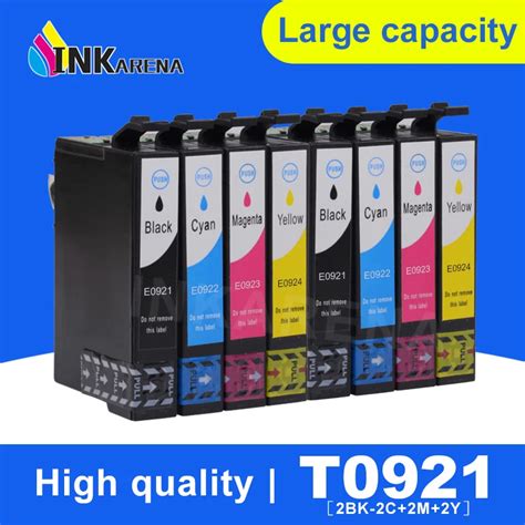 8 PCS Ink Cartridge T0921N For Epson T0921 Stylus C91 CX4300 T26 T27