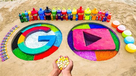 How To Make Google And Youtube Logo With Orbeez Rainbow Big Coca Cola