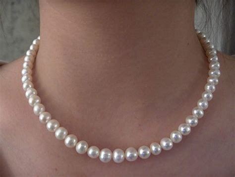 Collar De Perlas Blancas Naturales Pearl Necklace Designs Cute