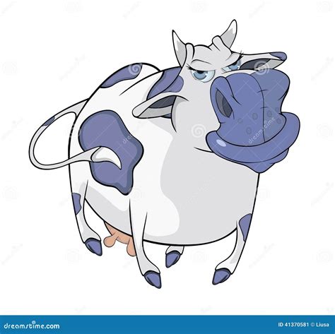 Blue cow. Cartoon stock vector. Illustration of blue - 41370581