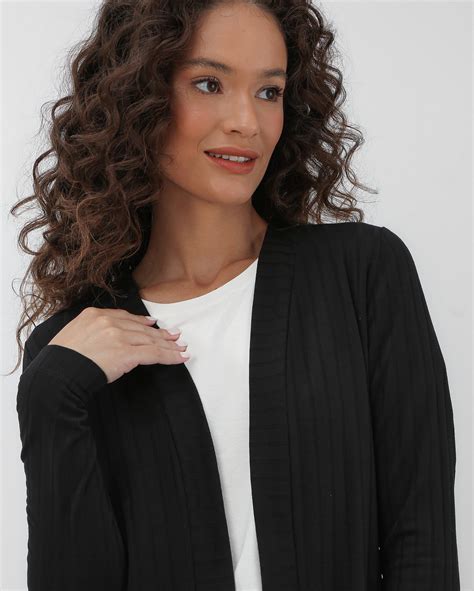 Riachuelo Cardigan Feminino Alongado Aberto Preto Ak By Riachuelo