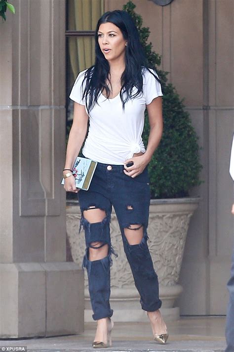 Kourtney Kardashian Sexes Up Her Look In Ripped Jeans And High Heels