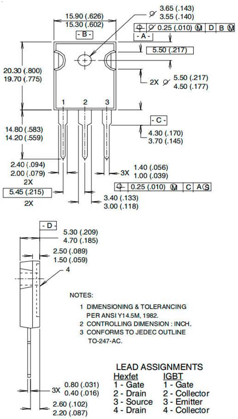 IRG4PC50WPBF IGBT транзистор 600В 55А TO 247 G4PC50W оригинал IR