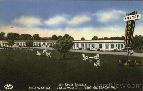 Hill Top Motel Virginia Beach Va Postcard