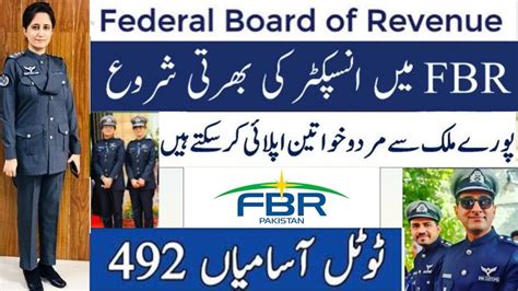 Fbr Inspector Inland Revenue Jobs 2021 Via Fpsc Youtube