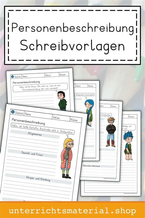 Personenbeschreibung Grundschule Vorlage