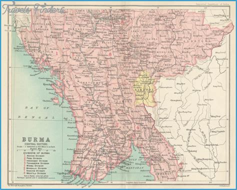 Burma Railway Map - TravelsFinders.Com