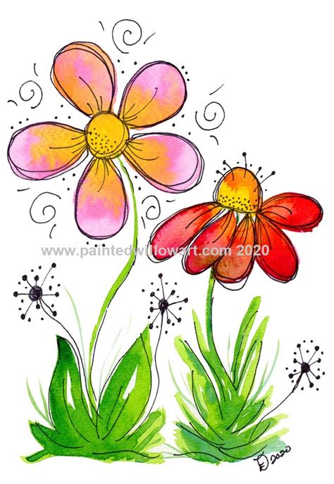 Whimsical Watercolor Flowers | Whimsical art, Watercolor flowers ...