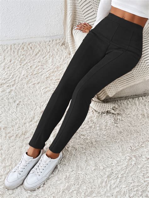 Shein Essnce Solid High Waist Leggings Shein Uk