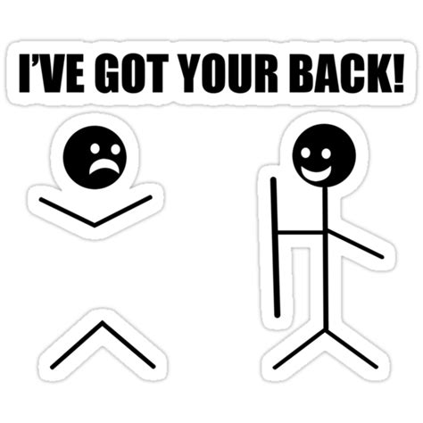 Ive Got Your Back T Shirt Tee Funny Novelty Tee Pun Stick Figure Joke