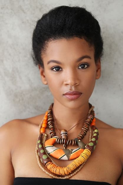 Portrait Of Beautiful Young Black Woman With Traditional African