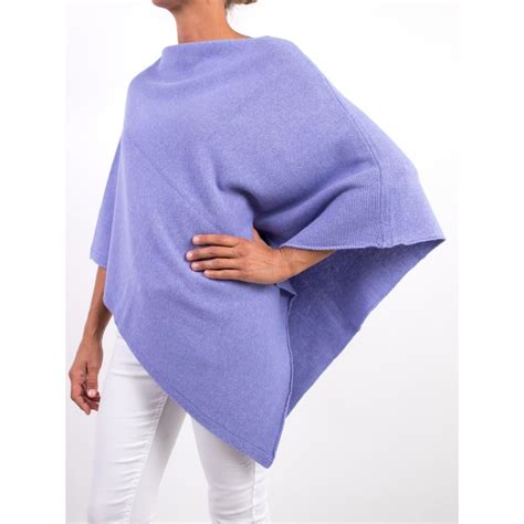 Poncho Mantella Marenza Moda Cashmere Tinta Unita Lavanda