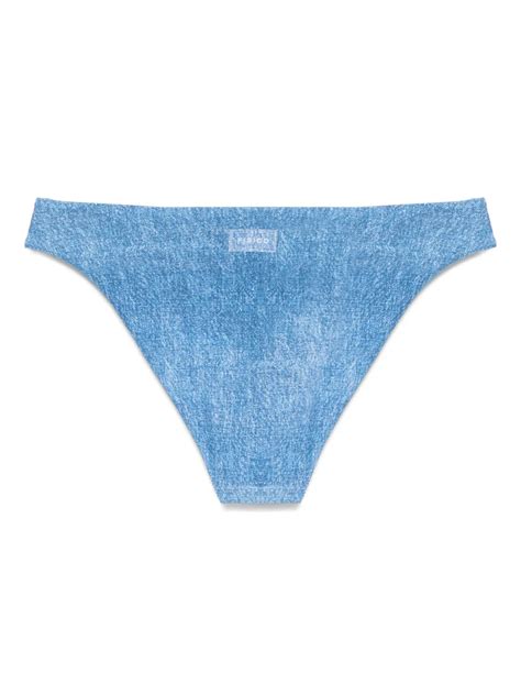 Fisico Cristina Ferrari Denim Effect Bikini Bottoms In Blue ModeSens