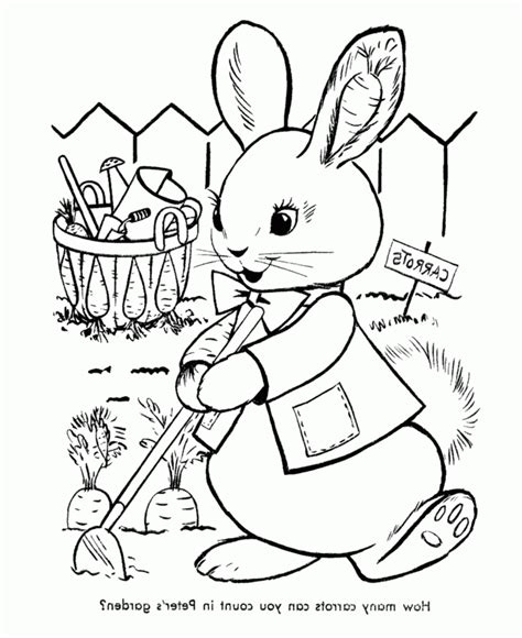 Coloriage Lapin Dans Le Jardin Animaux