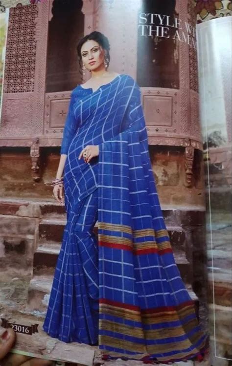 Siddhanth Casual Wear Printed Jute Cotton Saree With Blouse 6 3 M At