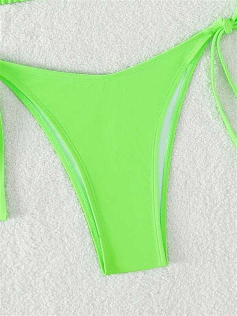 Halter Triangle Tie Side Bikini Swimsuit Shein Usa