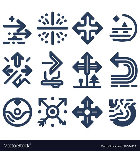 Arrows Icons Set Royalty Free Vector Image Vectorstock