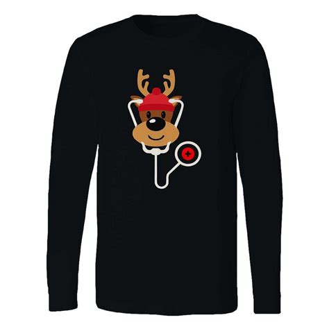 Cute Reindeer Nurse Christmas Long Sleeve T Shirt