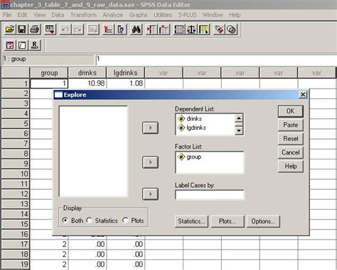 chapter  table     spss statistics designing experiments