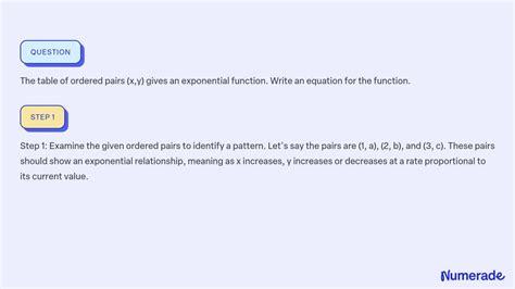 Solved The Table Of Ordered Pairs X Y Gives An Exponential Function