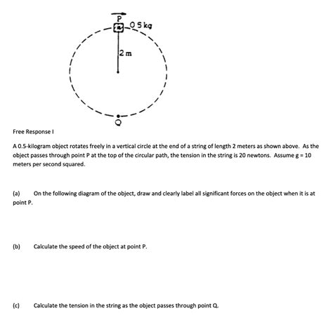 Solved LO 5 kg 2 m Free Response A 0.5-kilogram object | Chegg.com
