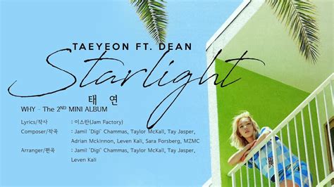 태연 TAEYEON Starlight ft DEAN LYRICS HAN ROM ENG YouTube