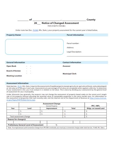 Free 10 Notice Of Assessment Samples In Pdf Doc