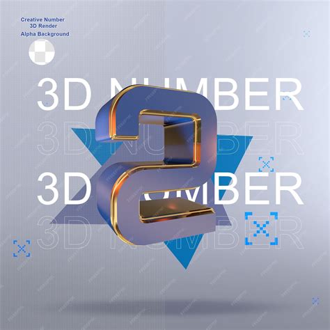 Premium Psd Creative Blue 3d Numbers 2