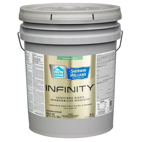 Hgtv Home By Sherwin Williams Infinity Satin White Tintable Acrylic Interior Paint Primer 5