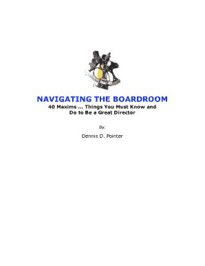 Fillable Online NAVIGATING THE BOARDROOM Fax Email Print PdfFiller