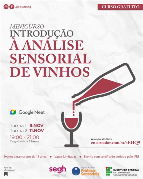 Minicurso de Introdução à Análise Sensorial de Vinhos Campus Bento