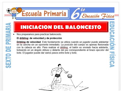 Iniciación del Baloncesto para Sexto de Primaria Escuela Primaria