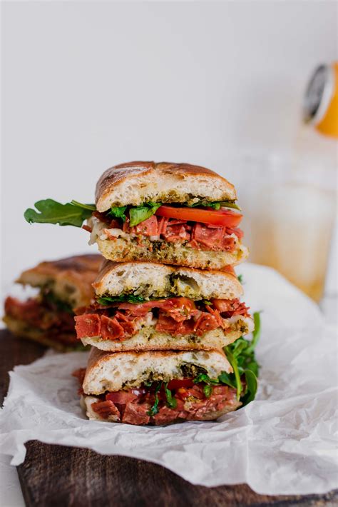 Vegan Salami Pesto Sandwich Two Market Girls