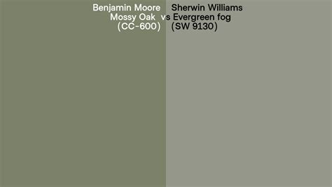 Benjamin Moore Mossy Oak CC 600 Vs Sherwin Williams Evergreen Fog SW