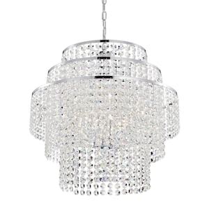 Edvivi Chiara Light Antique Silver Rectangular Glam Chandelier With