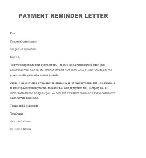 Payment Reminder Letter Archives - Free Sample Letters