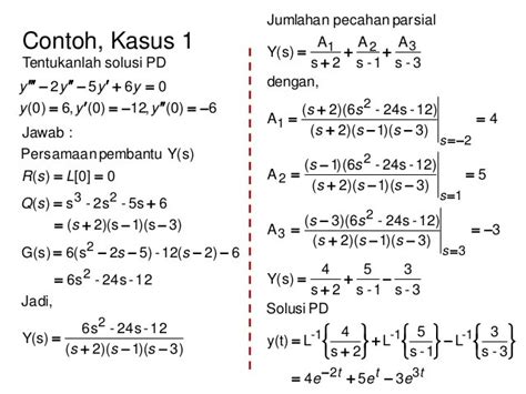 Contoh Soal Transformasi Laplace Persamaan Diferensial Brain