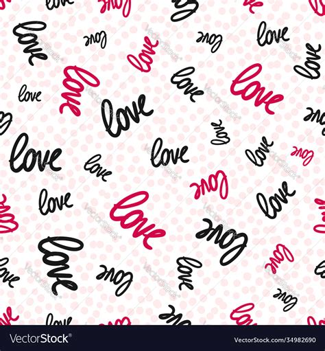 Love words seamless pattern cute romantic Vector Image