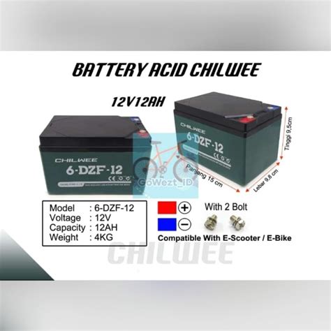 Jual Baterai Aki Sepeda Listrik Battery Acid Chilwee 12V 12AH Battery E