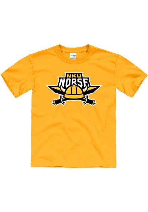 Northern Kentucky Norse Youth Gold Primary Logo Short Sleeve Tee