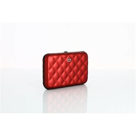 Porte Cartes Gon Designs Lady Case Quilted Red En Aluminium Anti Rfid