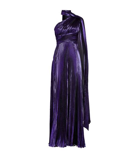 Womens Zuhair Murad Purple One Shoulder Pleated Gown Harrods Uk