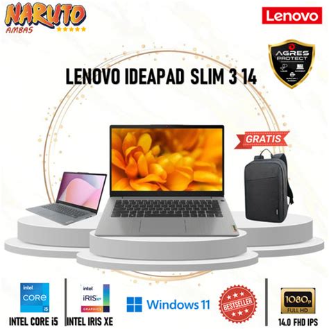 Jual LENOVO IDEAPAD SLIM 3 14 I5 12450H 8GB 512GB SSD W11 OHS 14 0FHD