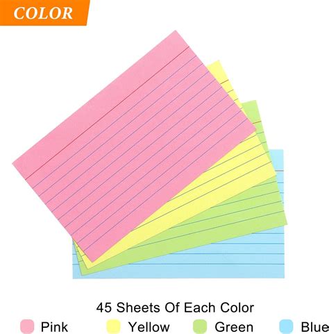 Ruled Index Cards Pastel Colored Index Flash Cards Note Cards for ...